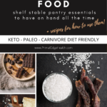 Storable low-carb food. Shelf stable pantry essentials to have on hand all the time.