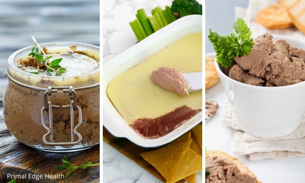 Easy liver pate collage of three recipes.