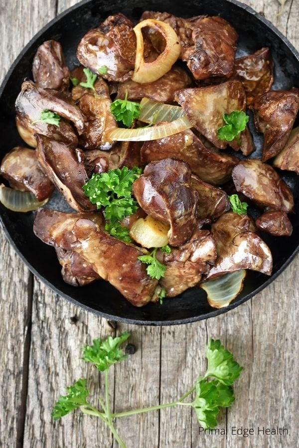 organic sauteed chicken liver and onions