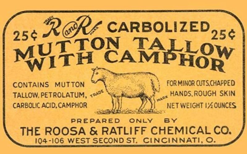 Vintage tallow balm label.