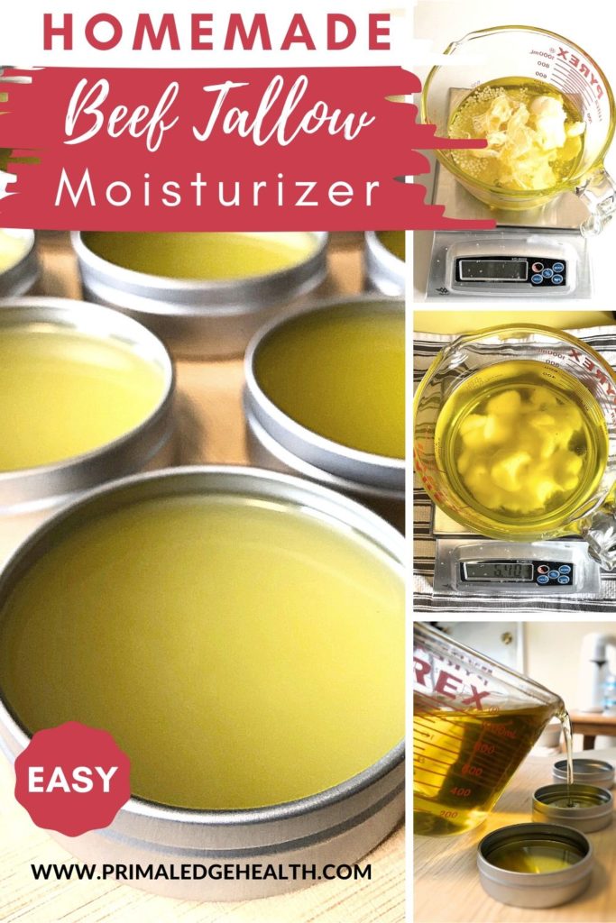 Easy homemade beef tallow moisturizer.