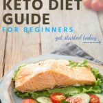 Complete Keto Diet Guide for Beginners text on photo of salmon and veggies