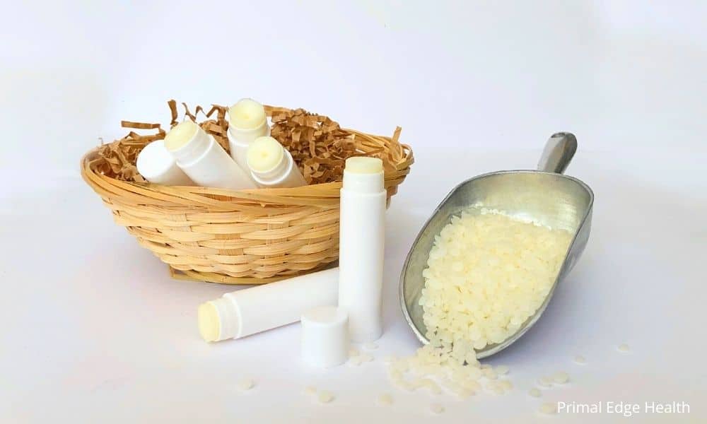 Easy DIY lip balm recipe with beef tallow.