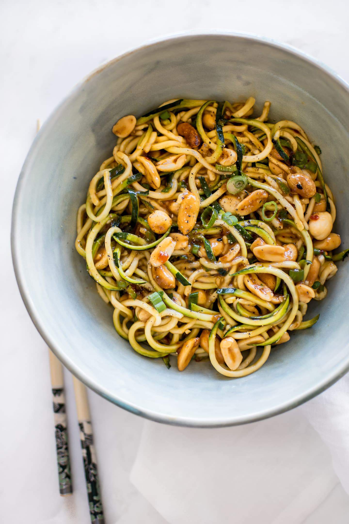 A bowl of kung pao zoodles.