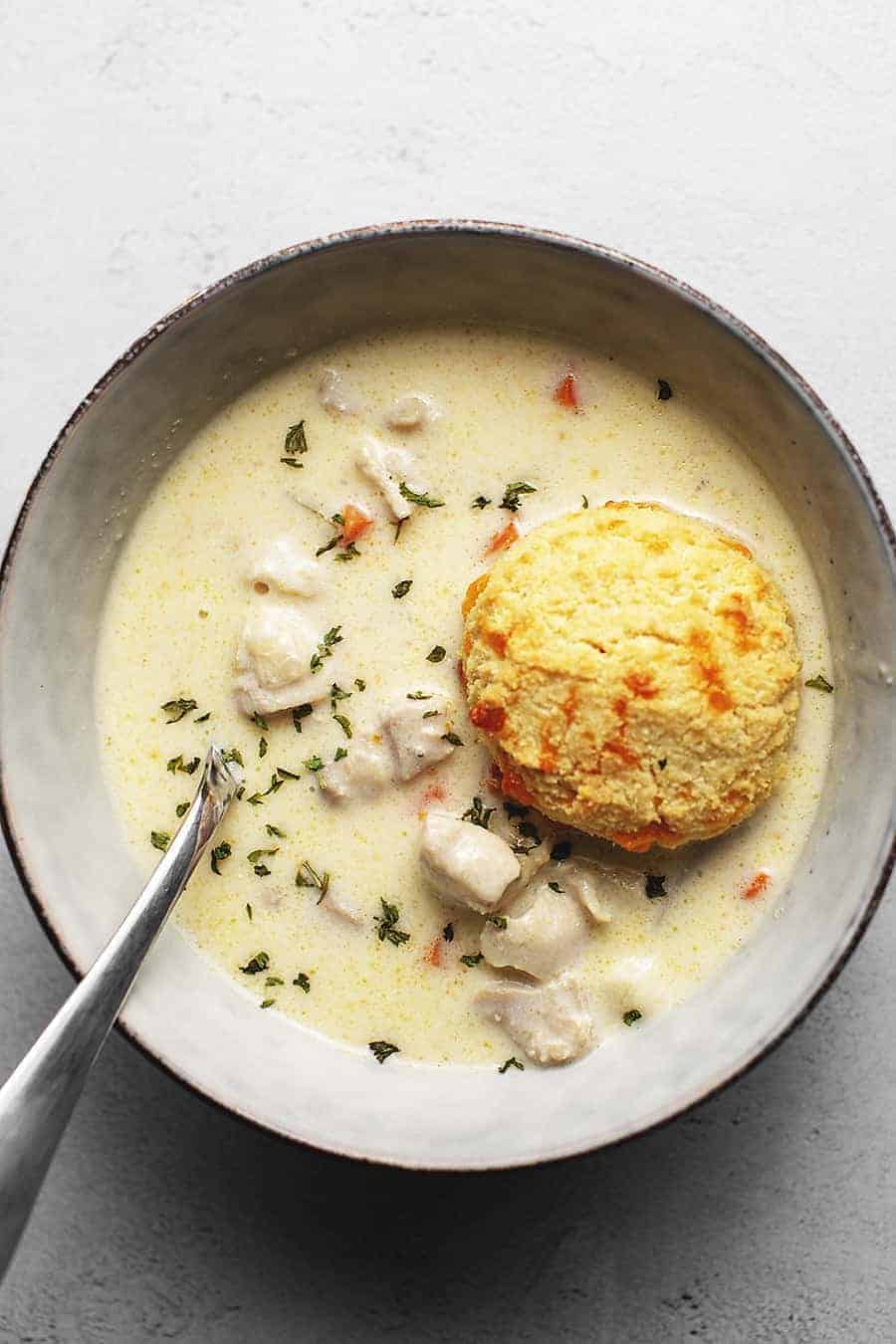 Keto chicken pot pie soup.