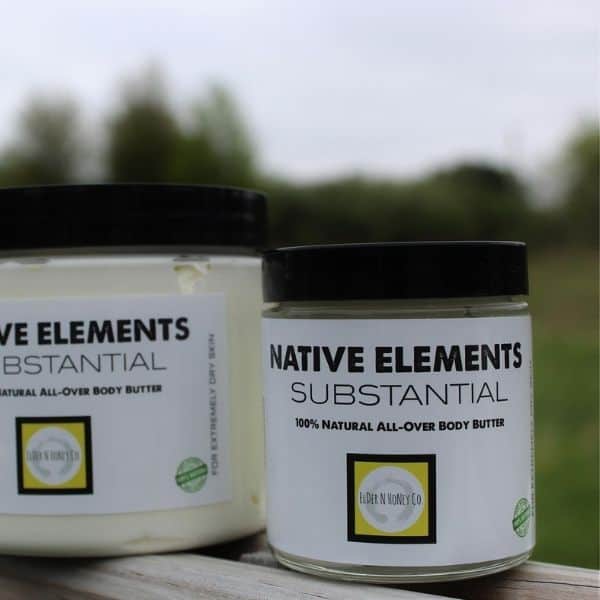 Two jars of Native Element Substantial - 100% Natural All-Over Body Butter.