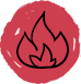 PNG of fire in a red background.