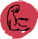 PNG of a muscled arm flexing icon.