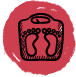 PNG of red footprints icon.