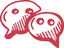 PNG of red text bubbles.