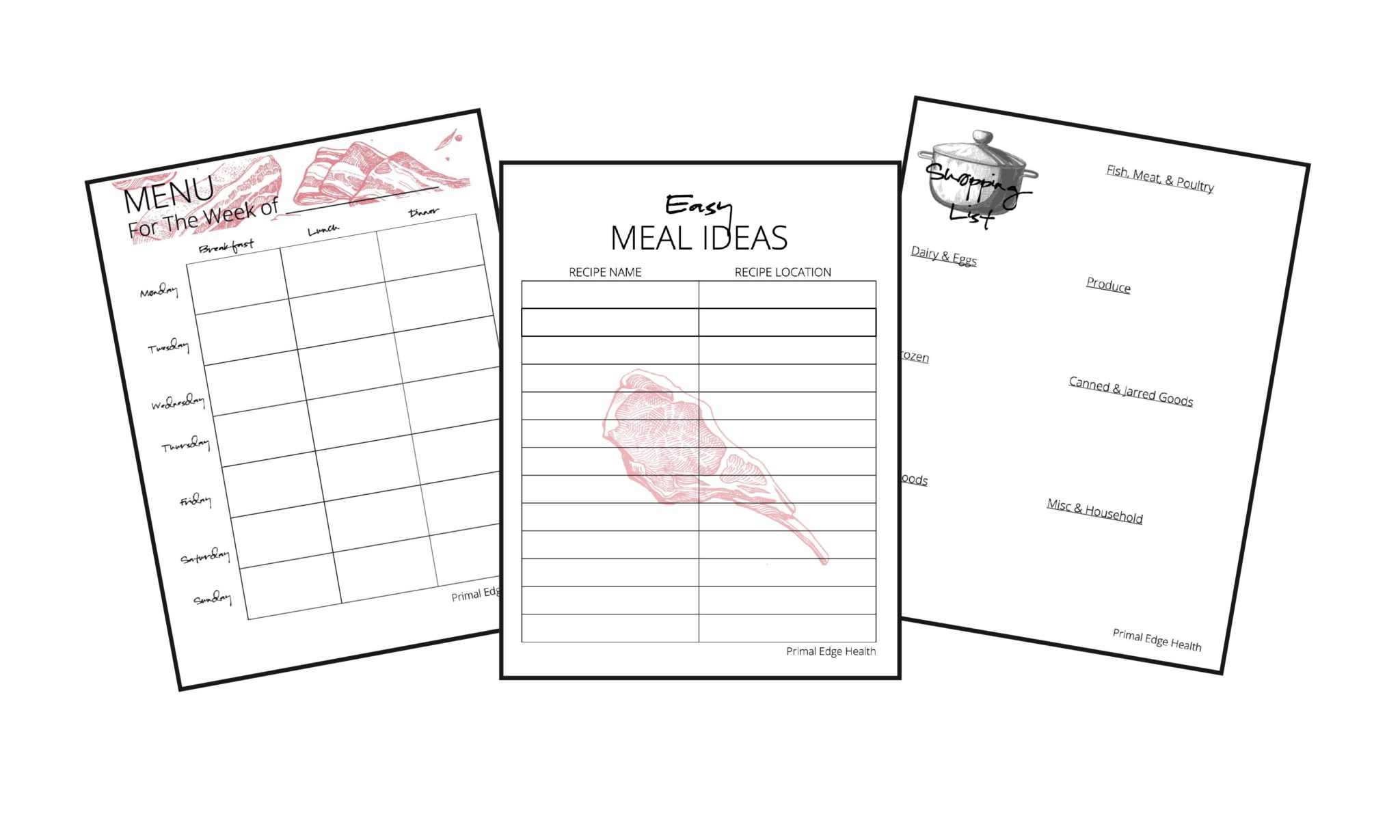 Carnivore diet meal planner printable 