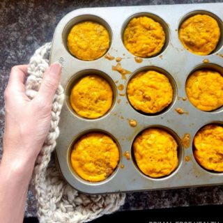 Carnivore muffins in a baking tray.