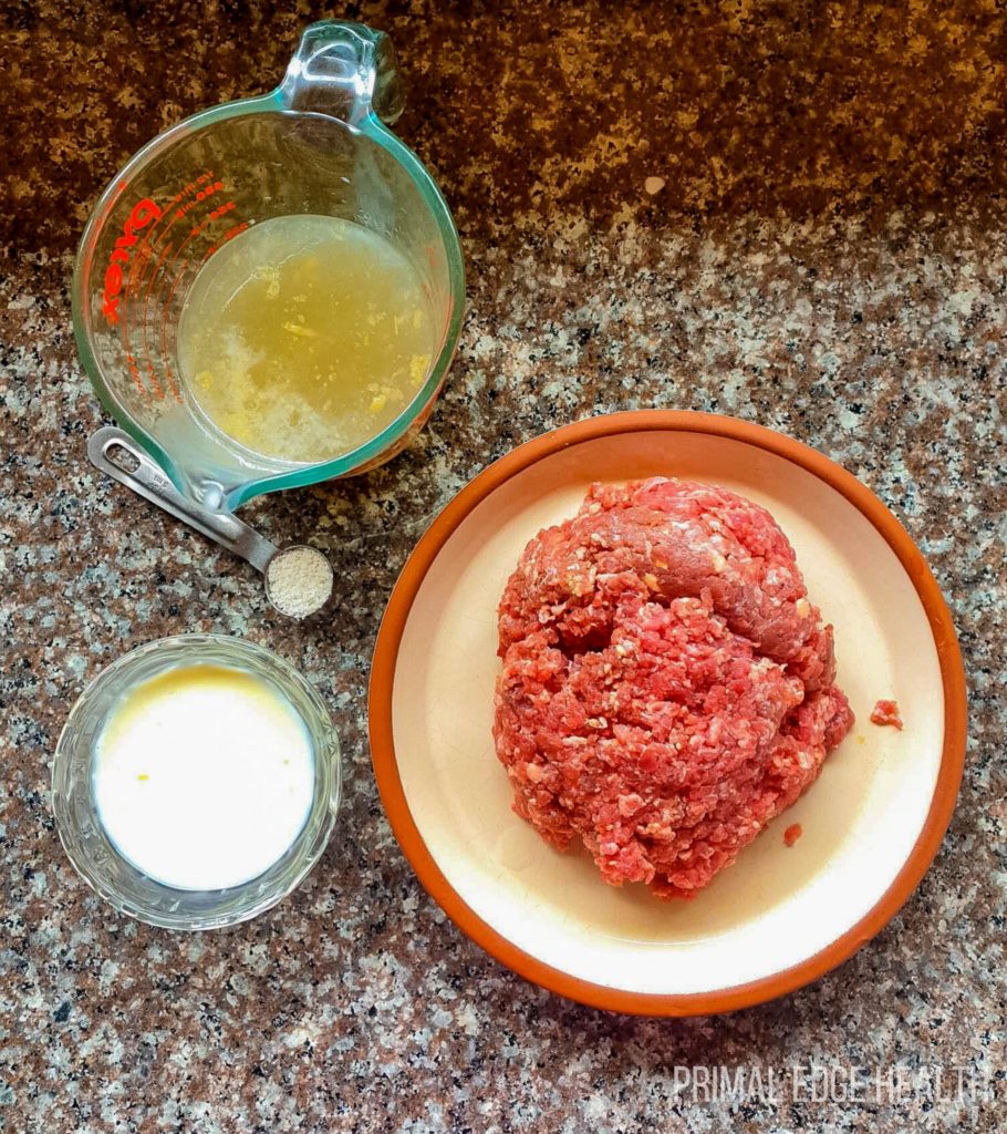 Raw ground beef in a bowl.