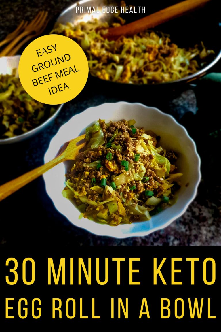 Ground Beef Keto Egg Roll in a Bowl (Crack Slaw Recipe)