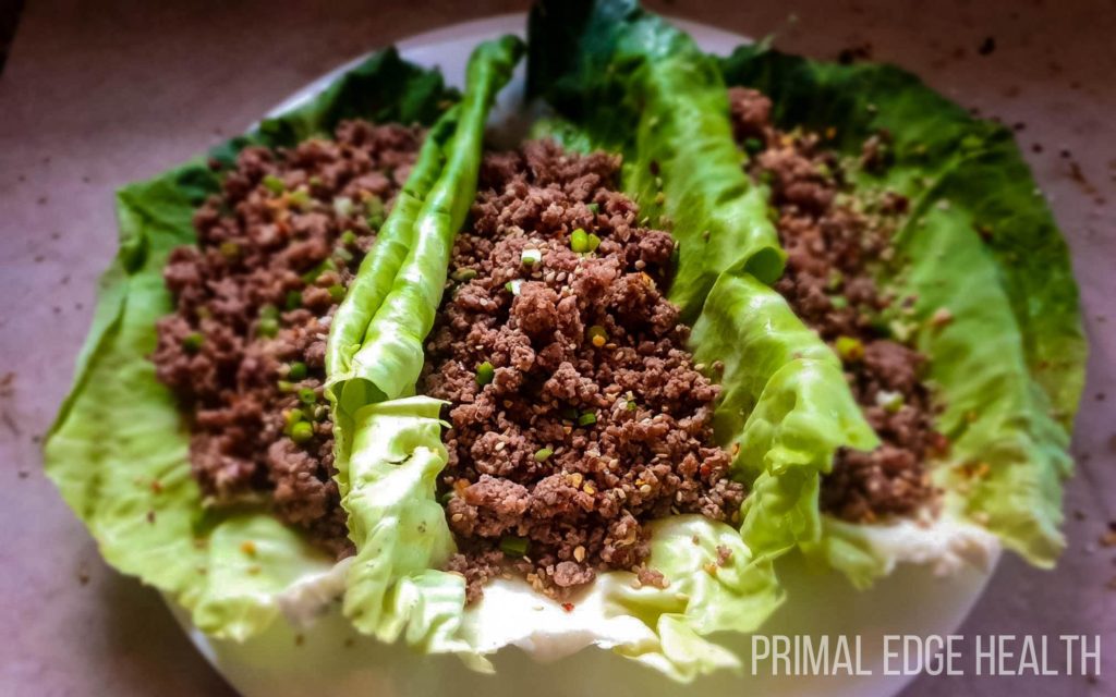 Korean ground beef wrap dinner