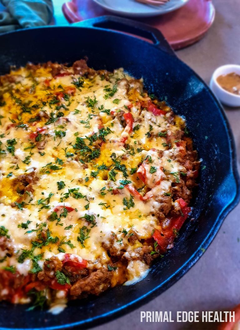 Cheesy Ground Beef Taco Skillet (Keto, LowCarb)