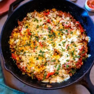 Easy beef taco skillet
