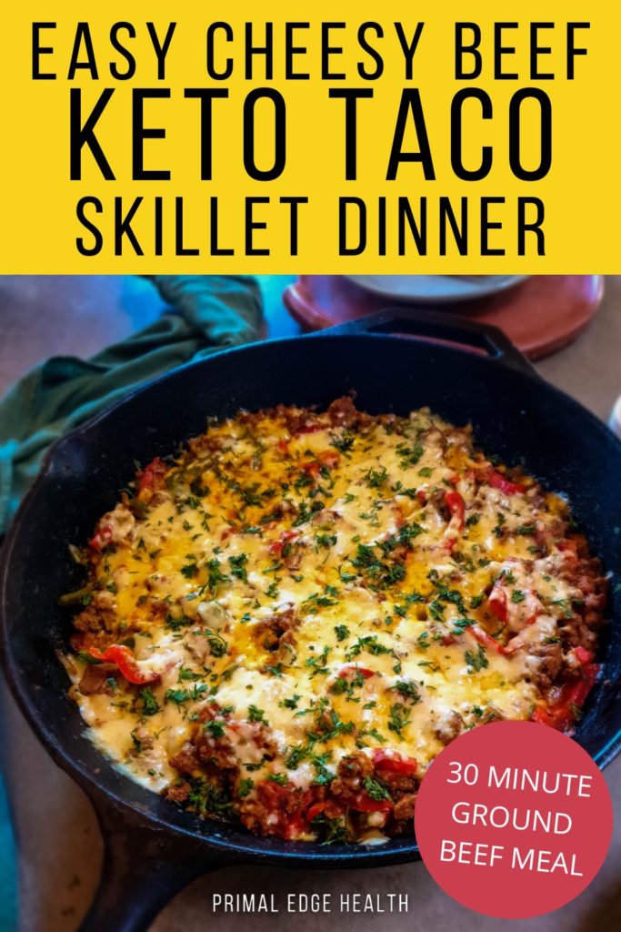 Cheesy Ground Beef Taco Skillet (Keto, Low-Carb)