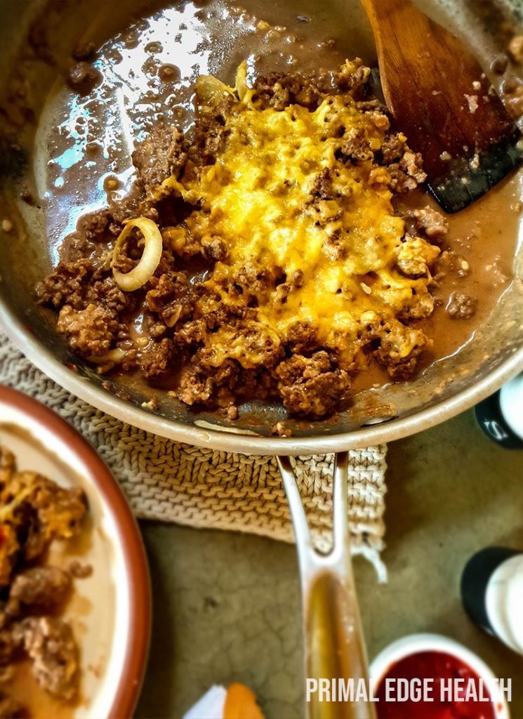 low carb cheeseburger skillet