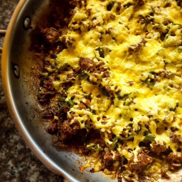 Ground Beef Philly Cheesesteak Skillet (Keto)