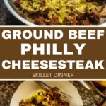 Ground Beef Philly Cheesesteak Skillet Dinner - by Primal Edge Health.