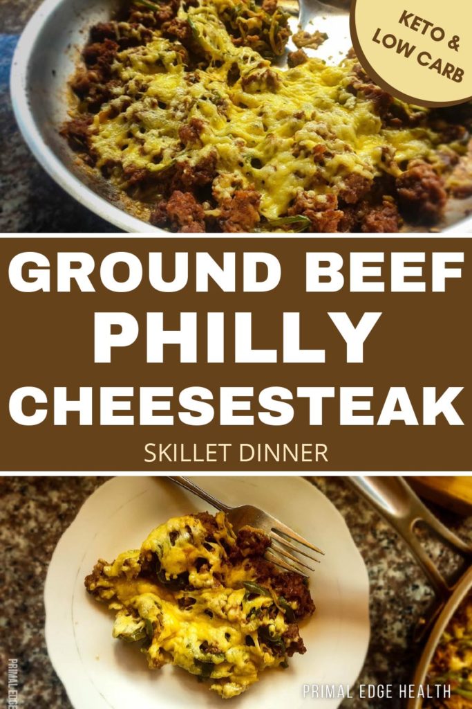 low carb ground beef cheesesteak