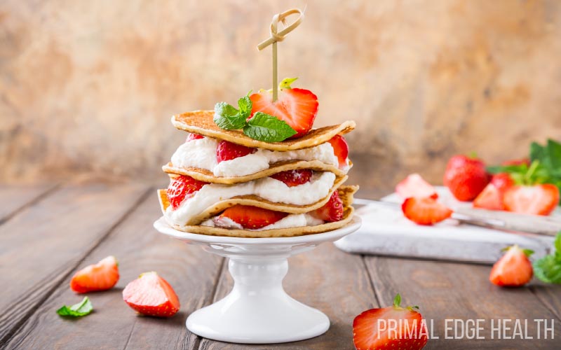 Gluten free strawberry shortcake pancakes