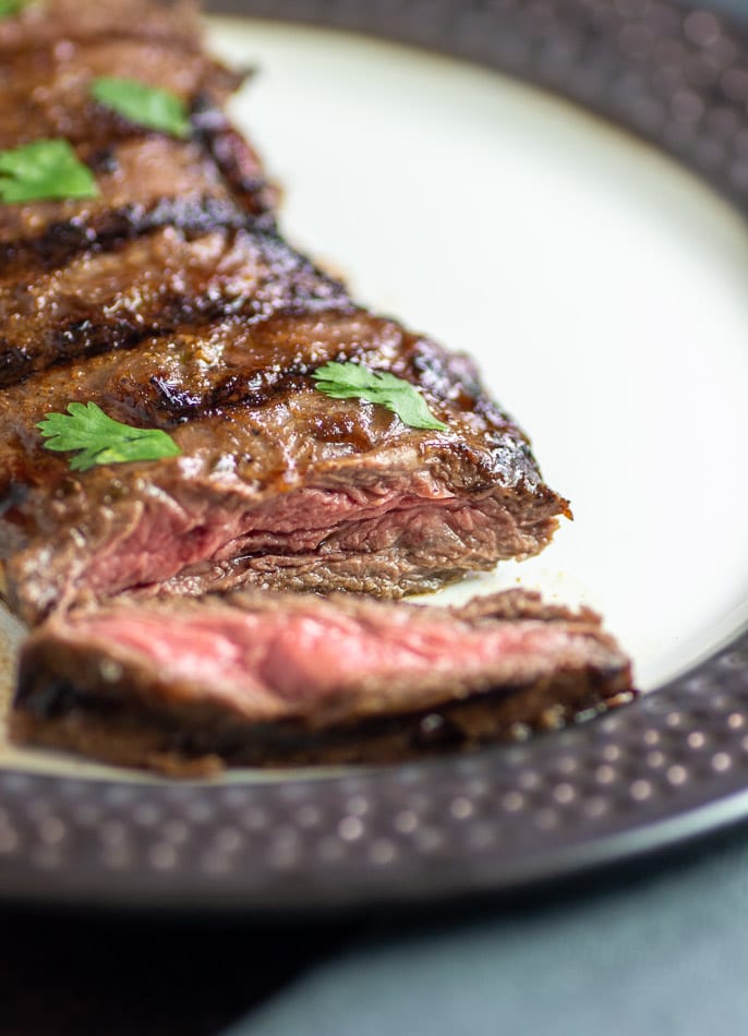Mojo Skirt Steak on a plate.