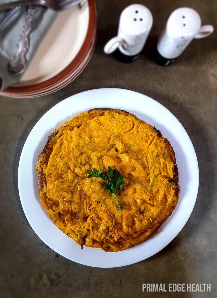 A plate of Spanish omelette.