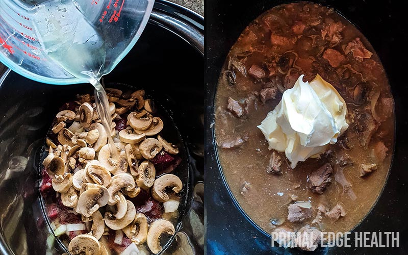 Keto mushroom stroganoff