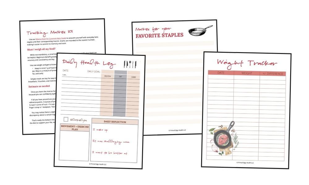 Keto diet macro tracking guide worksheets.