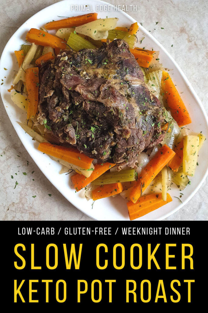 Keto slow cooker pot roast with vegetables 