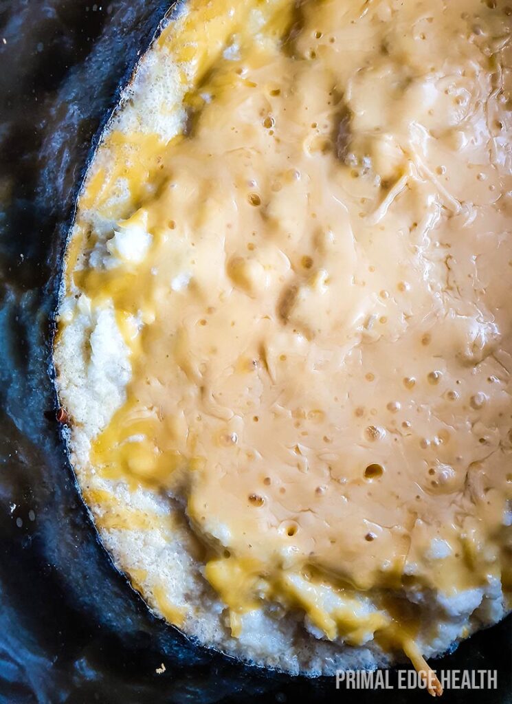 Cheesy keto shepherd's pie recipe in a pot.