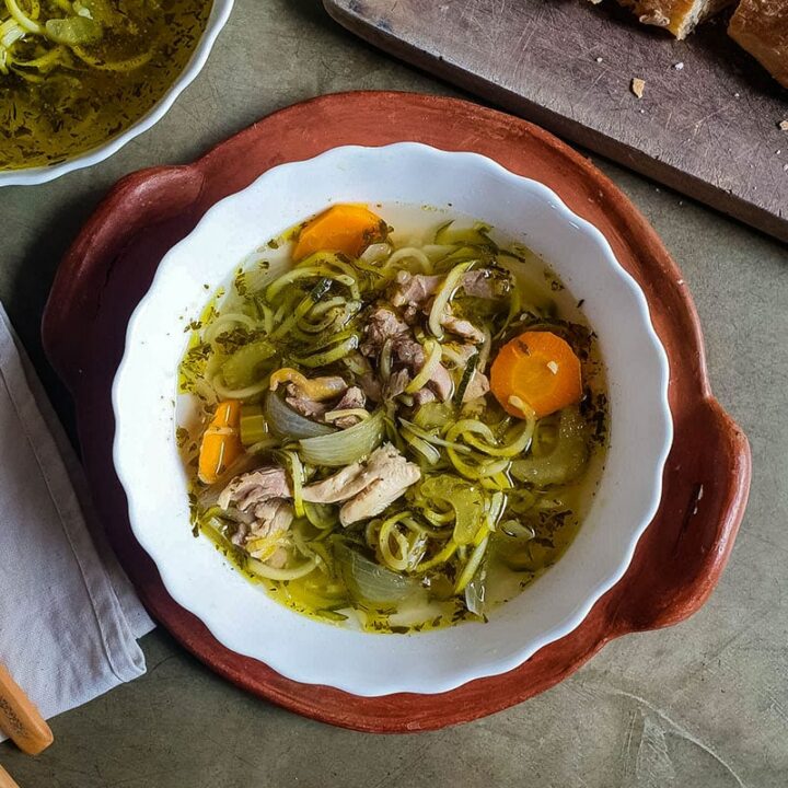 Keto Chicken Noodle Soup (SlowCooker)