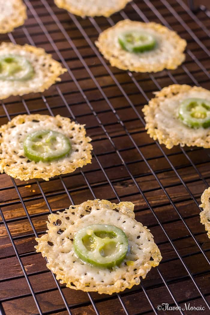 A batch of jalapeno parmesan crisps.