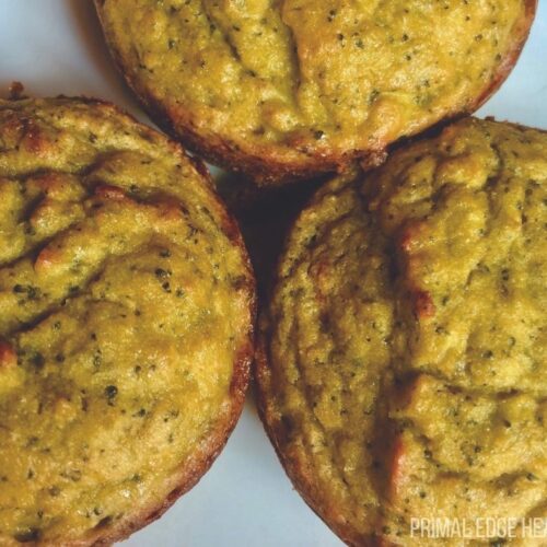 savory gluten-free muffin with broccoli and coconut flour