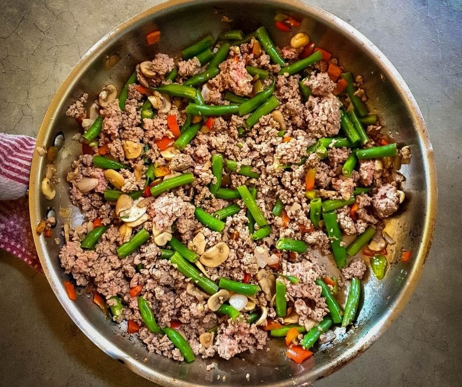 Keto Ground Beef Stir Fry