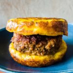 Carnivore-friendly burger with a patty sandwiched between buns.