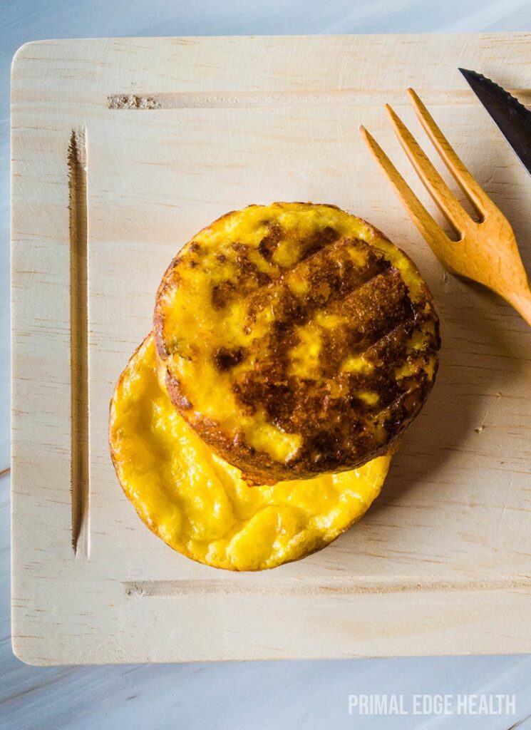 Carnivore sandwich bun on a wooden cutting board.