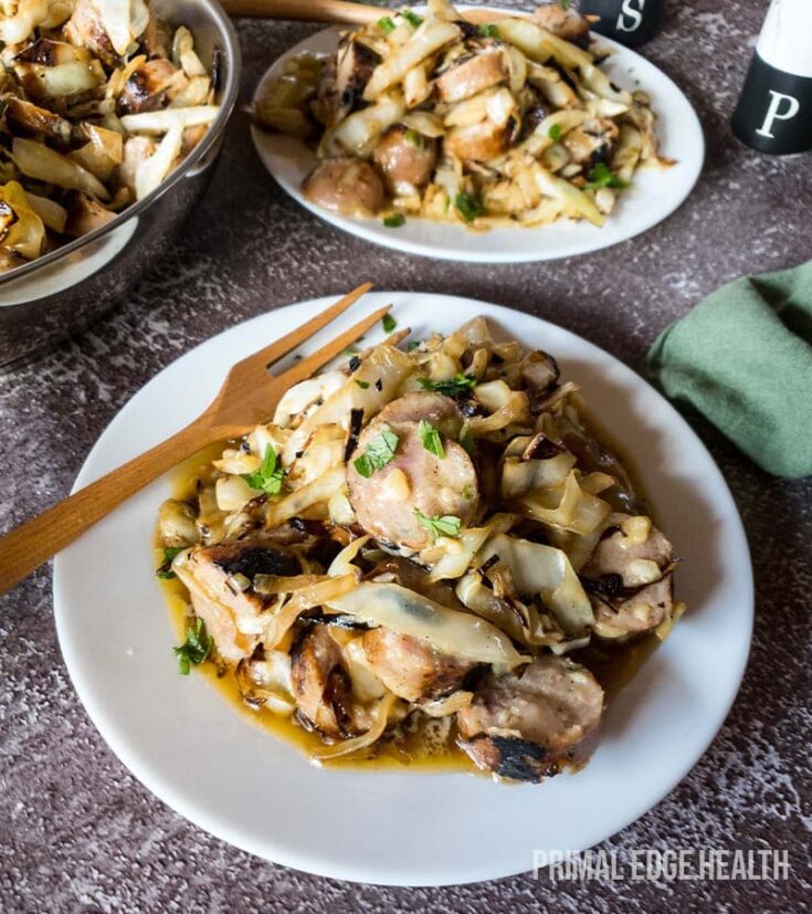 Keto Cabbage and Sausage Alfredo