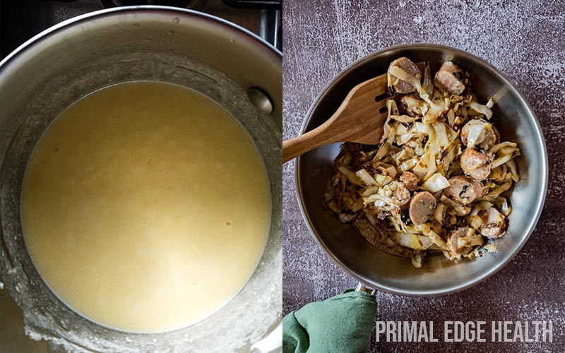 cabbage sausage alfredo