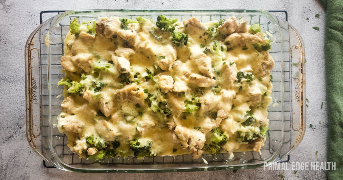 Keto Chicken Alfredo with Broccoli Bake