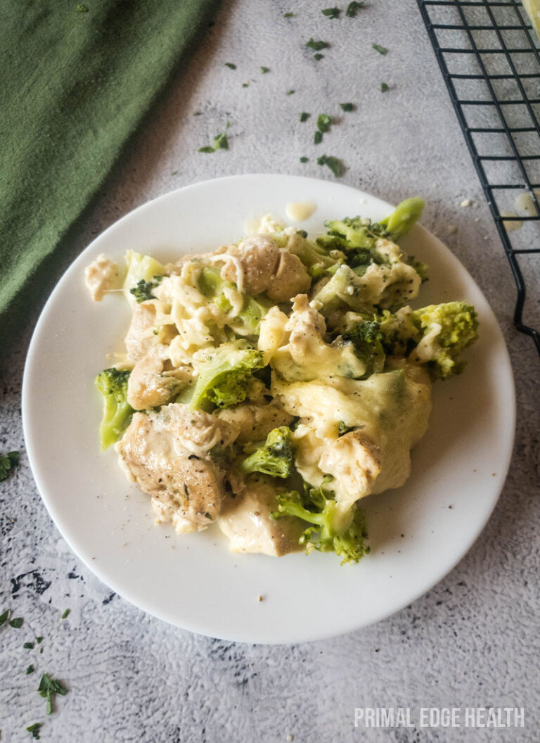 Keto Chicken Alfredo with Broccoli Bake
