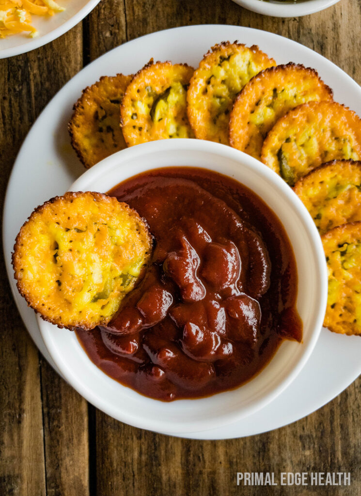 keto pickle chips with cheese