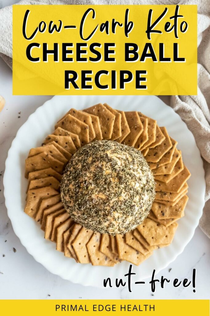 Low-carb keto cheese ball recipe. Nut-free!