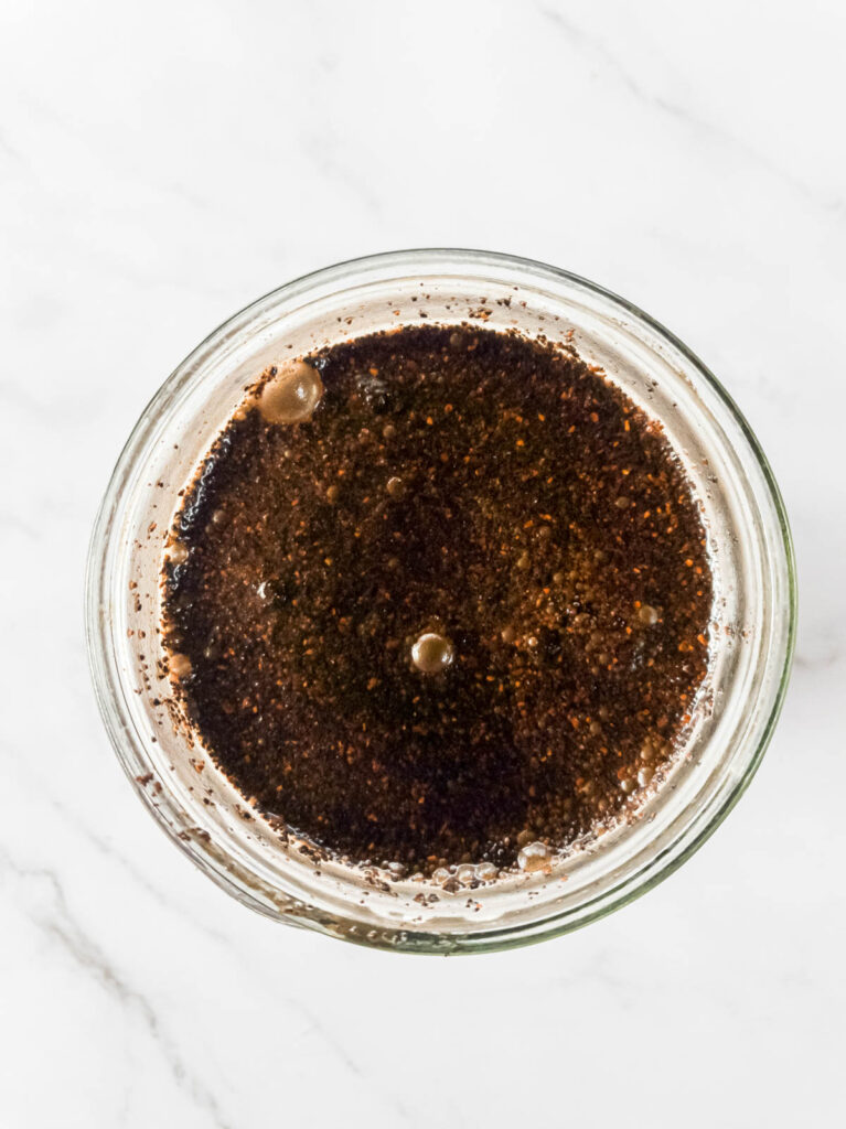 A picture of keto cold brew ingredients mixed together.