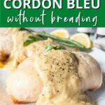 Keto chicken cordon bleu without breading.