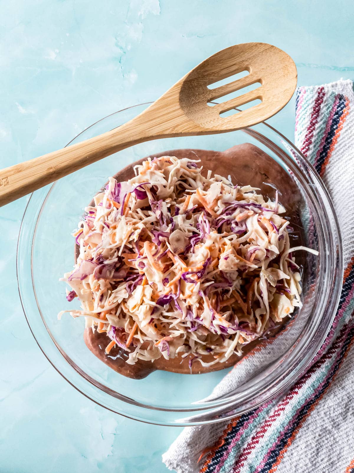 A picture of keto slaw with creamy dressing.