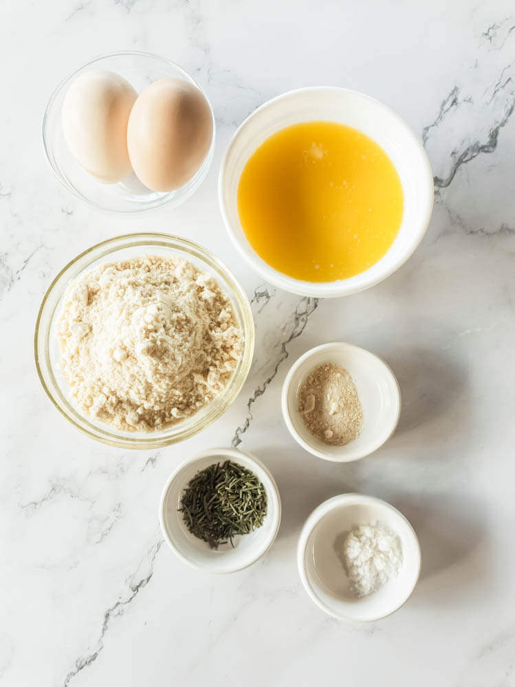 All ingredients for a keto meat pie crust.