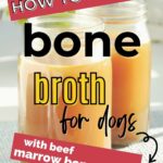 Bone broth for dogs with beef and marrow bones.